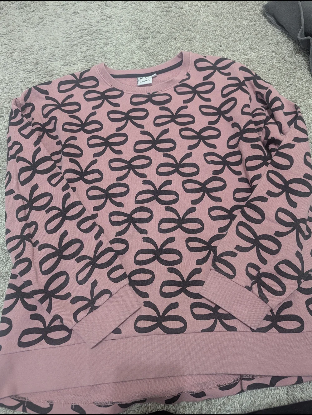 Beau Loves Pink Bow-Print Sweatshirt